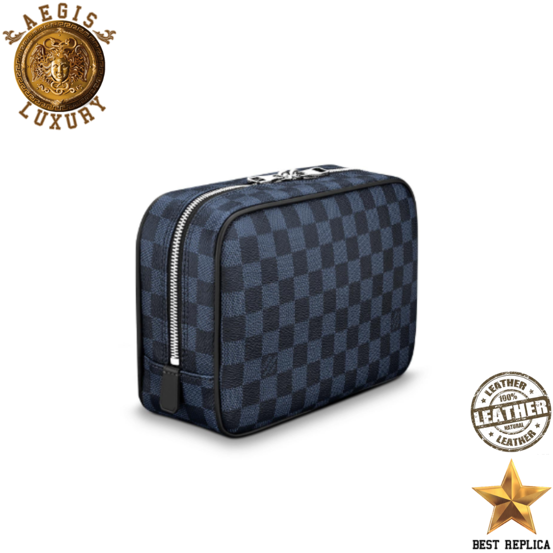 replica damier cobalt canvas toilet pouch gm louis vuitton stylish modern toiletry bag buvola