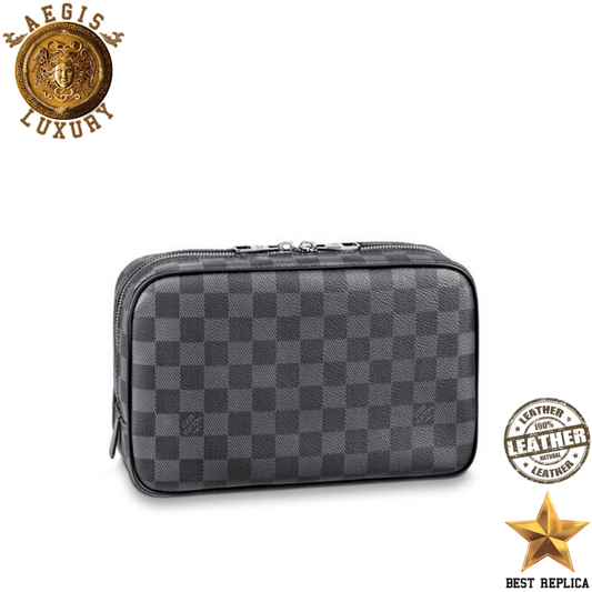 replica louis vuitton toilet pouch gm damier graphite canvas luxury designer travel accessory buvola
