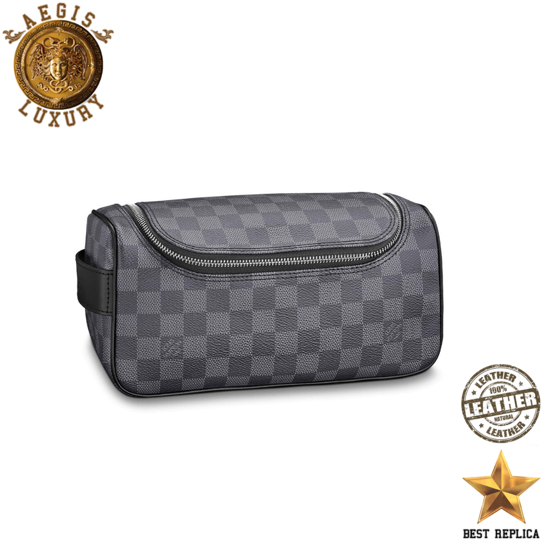 replica louis vuitton toiletry pouch damier graphite canvas luxury designer travel accessory buvola