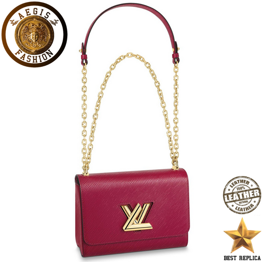 replica louis vuitton twist mm epi leather fuchsia luxury designer handbag buvola
