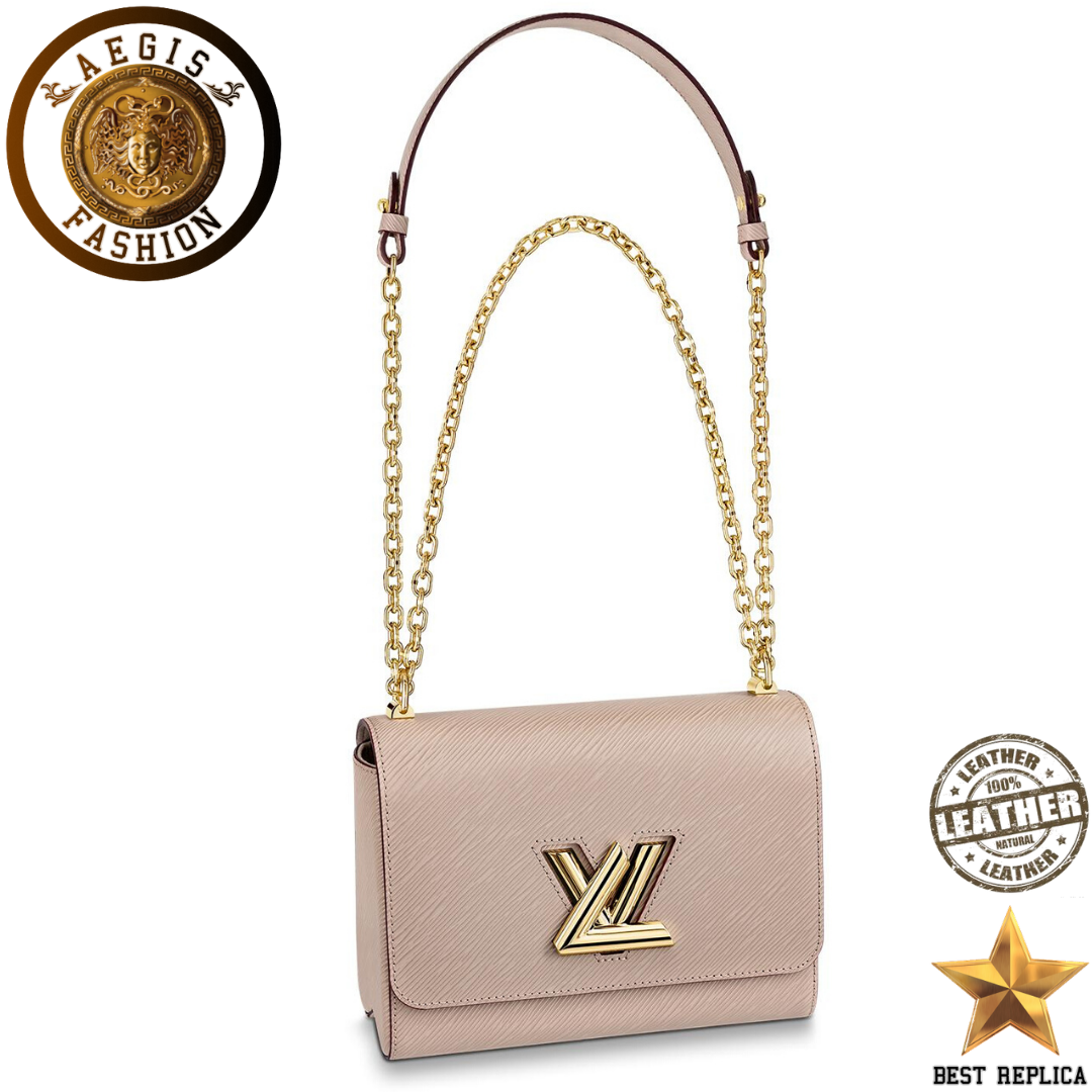 replica louis vuitton twist mm epi leather galet gray luxury designer handbag buvola