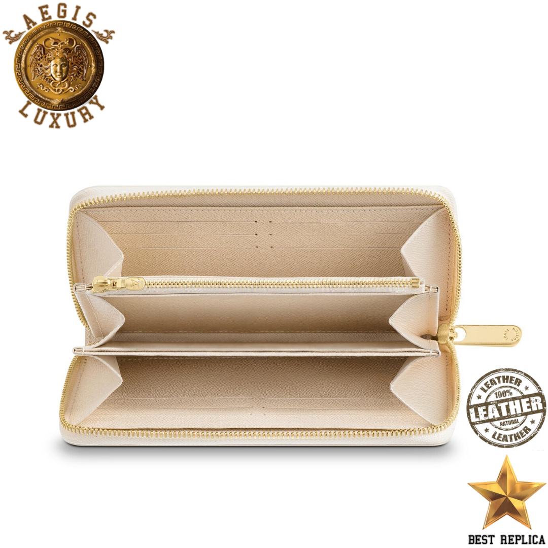replica damier azur beige louis vuitton zippy wallet elegant premium accessory buvola