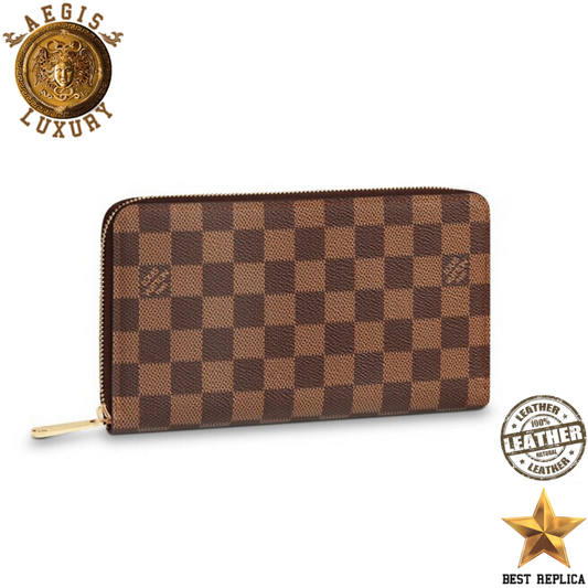 replica louis vuitton zippy wallet damier ebene canvas luxury designer wallet buvola