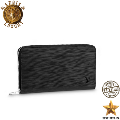 replica louis vuitton zippy wallet epi leather black luxury designer wallet buvola