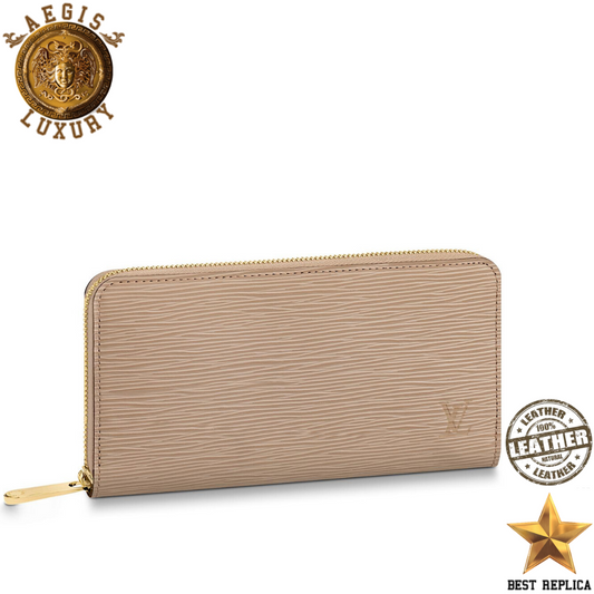 replica louis vuitton zippy wallet epi leather galet grey luxury designer wallet buvola