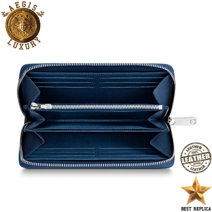 replica louis vuitton zippy wallet epi leather navy blue premium designer everyday wallet buvola
