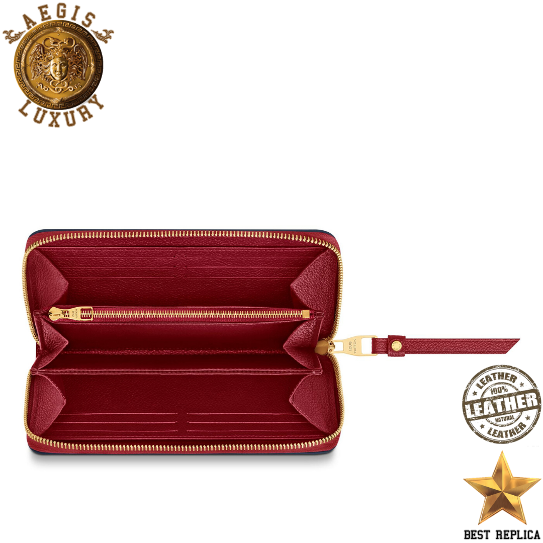 replica red monogram empreinte leather louis vuitton zippy wallet elegant premium accessory buvola