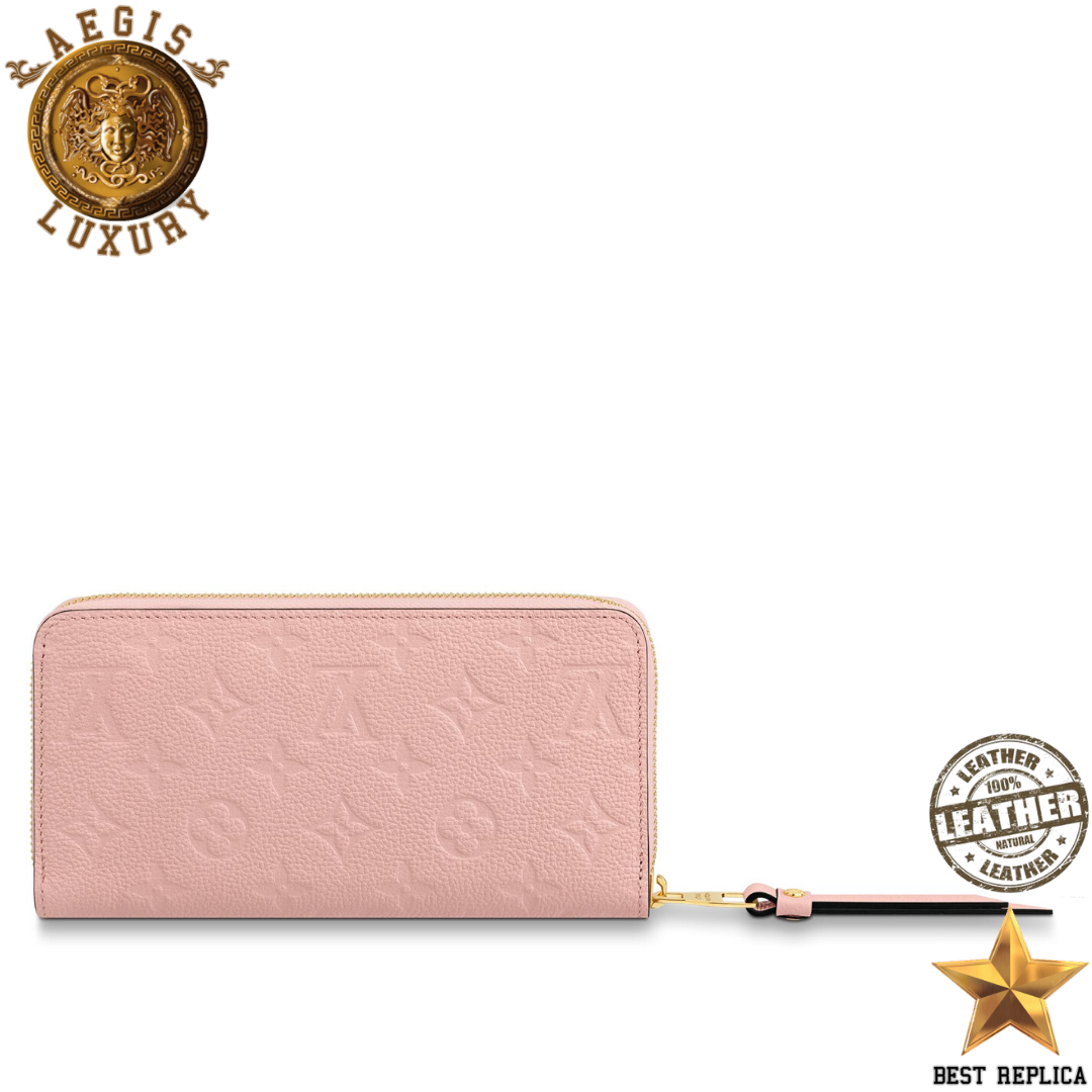 replica monogram empreinte leather rose poudre pink louis vuitton zippy wallet stylish high end accessory buvola