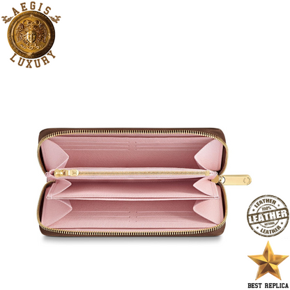 replica monogram canvas rose ballerine louis vuitton zippy wallet elegant premium accessory buvola