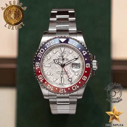 replica rolex gmt master ii pepsi meteorite dial luxury watch buvola