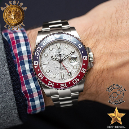 replica rolex gmt master ii red blue bezel meteorite watch buvola