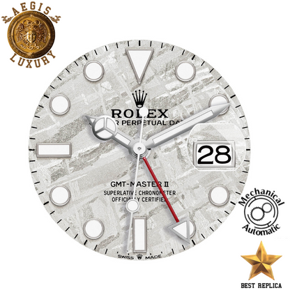 replica rolex gmt master ii meteorite dial stainless steel watch buvola