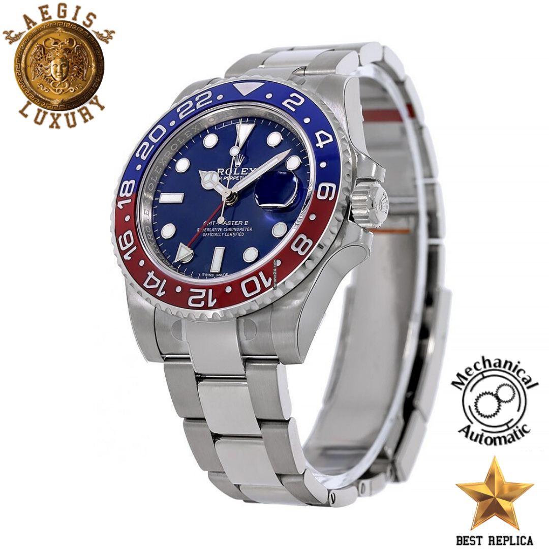 replica rolex gmt master ii blue dial pepsi bezel watch buvola