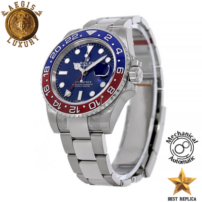 replica rolex gmt master ii blue dial pepsi bezel watch buvola