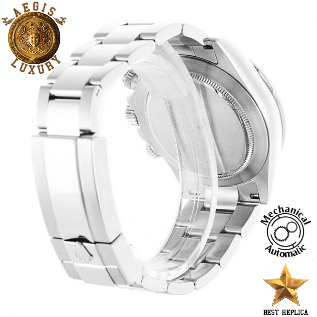 replica rolex daytona silver bezel luxury chronograph watch buvola