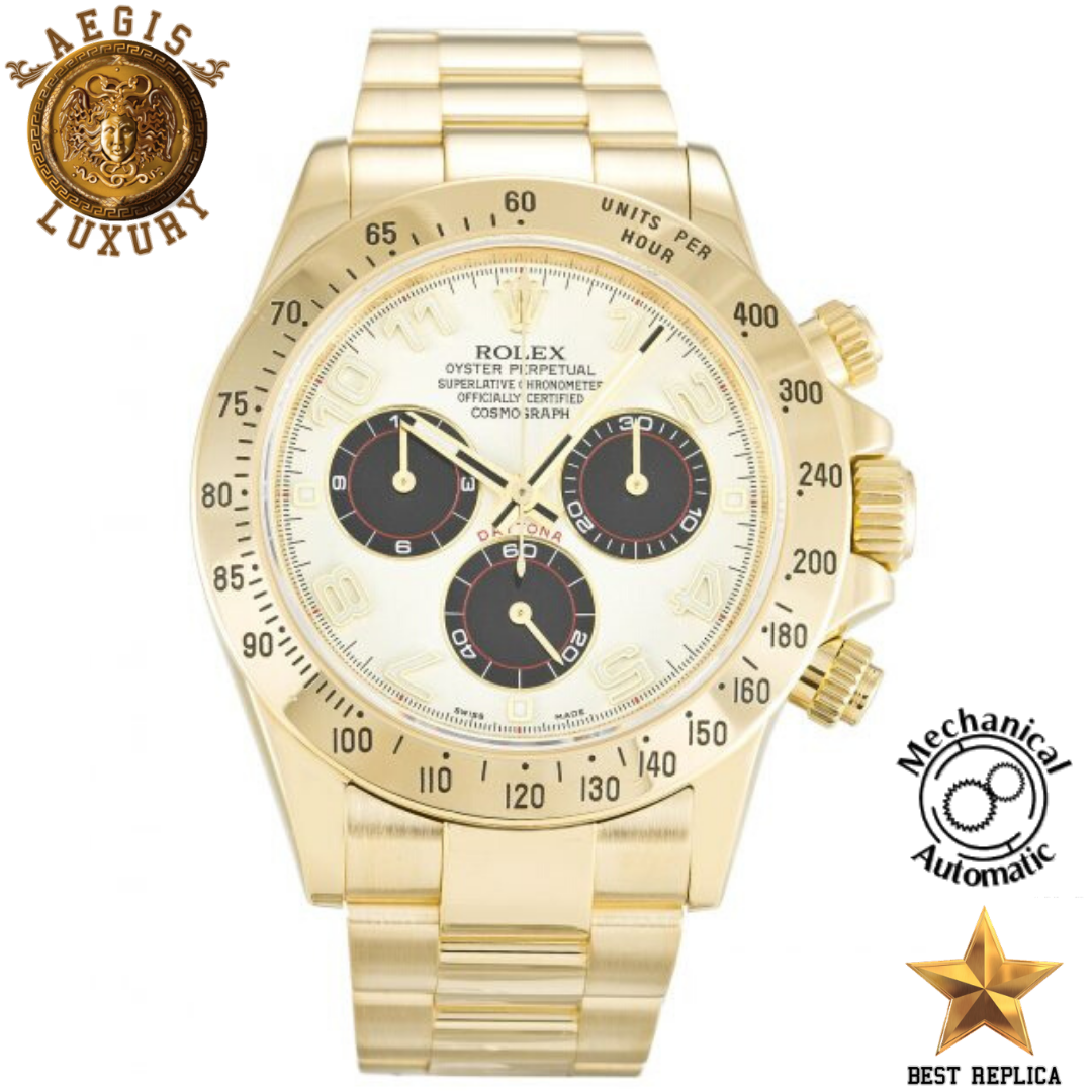 replica rolex daytona white dial gold bezel two tone watch buvola