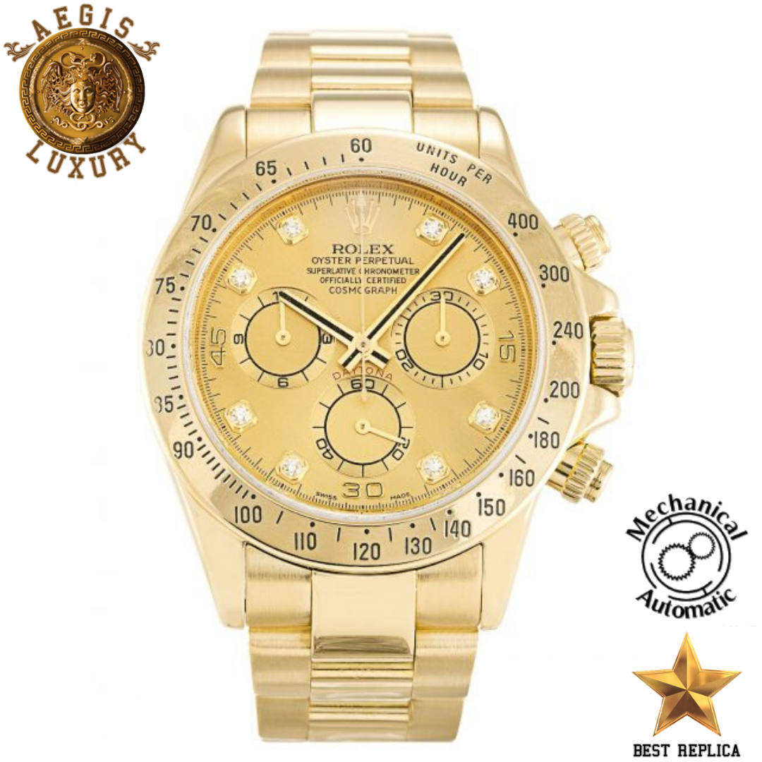 replica rolex daytona yellow gold champagne dial full gold watch buvola