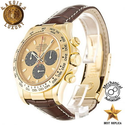 replica rolex daytona champagne dial chronograph watch buvola