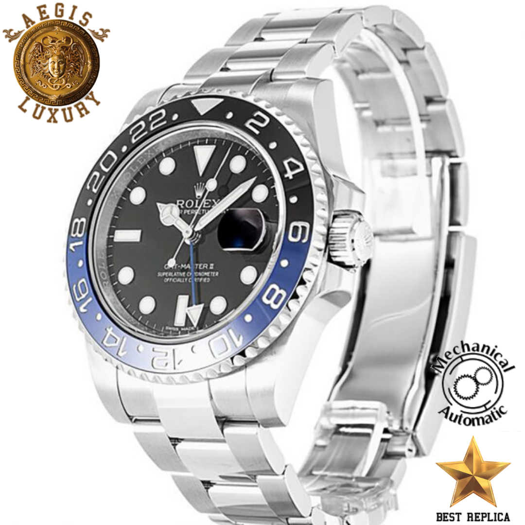 replica rolex gmt master ii batman bezel watch buvola