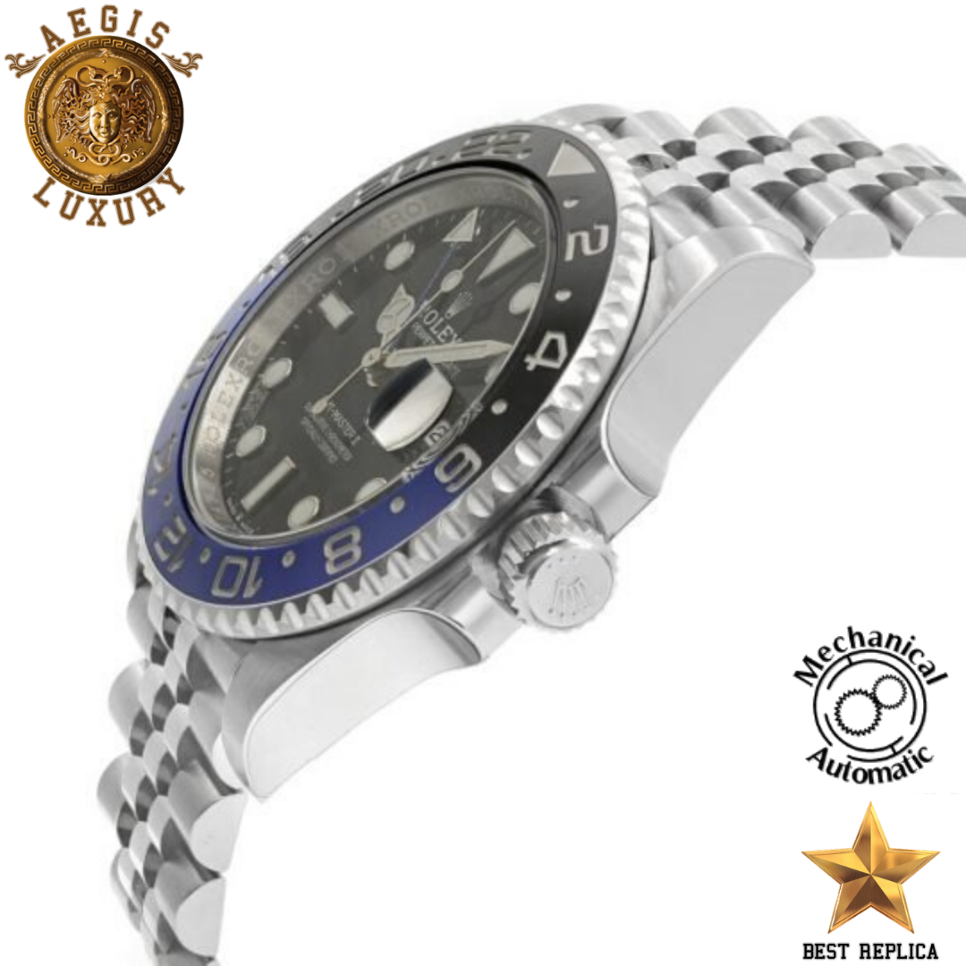 replica rolex gmt master ii batman bezel watch buvola