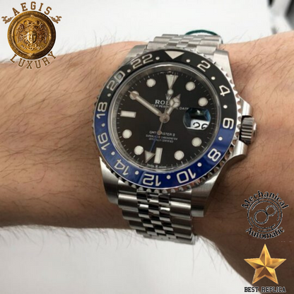 replica rolex gmt master ii batman premium watch buvola