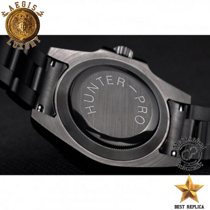 replica rolex gmt master ii pro hunter black dial watch buvola
