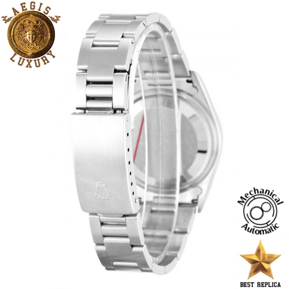 replica rolex oyster perpetual stainless steel luxury watch side profile