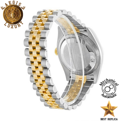 replica rolex oyster perpetual datejust two tone stainless steel luxury watch side profile