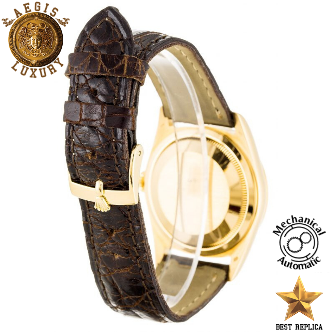 replica rolex oyster perpetual datejust champagne baton dial closeup premium craftsmanship detail