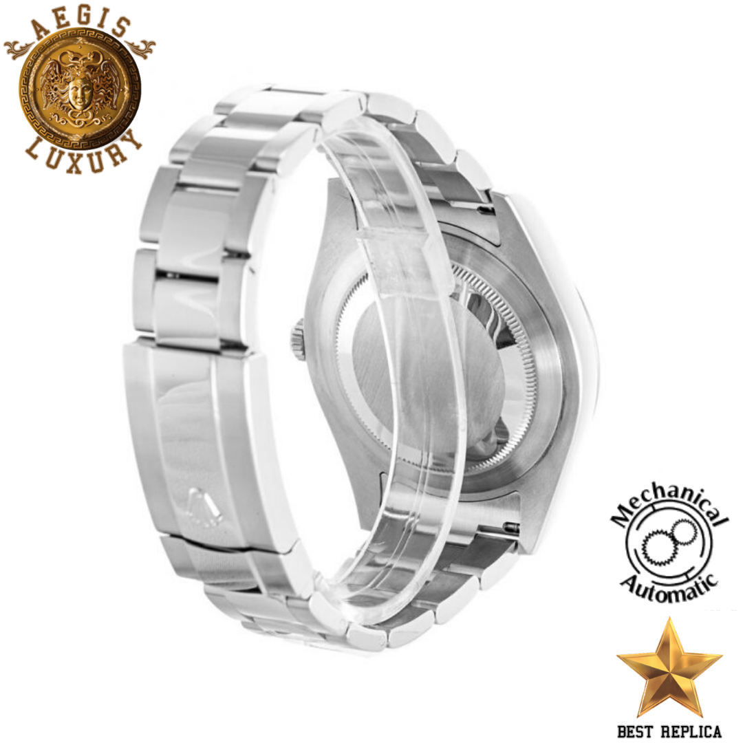 replica rolex oyster perpetual datejust ii silver stainless steel luxury watch side profile