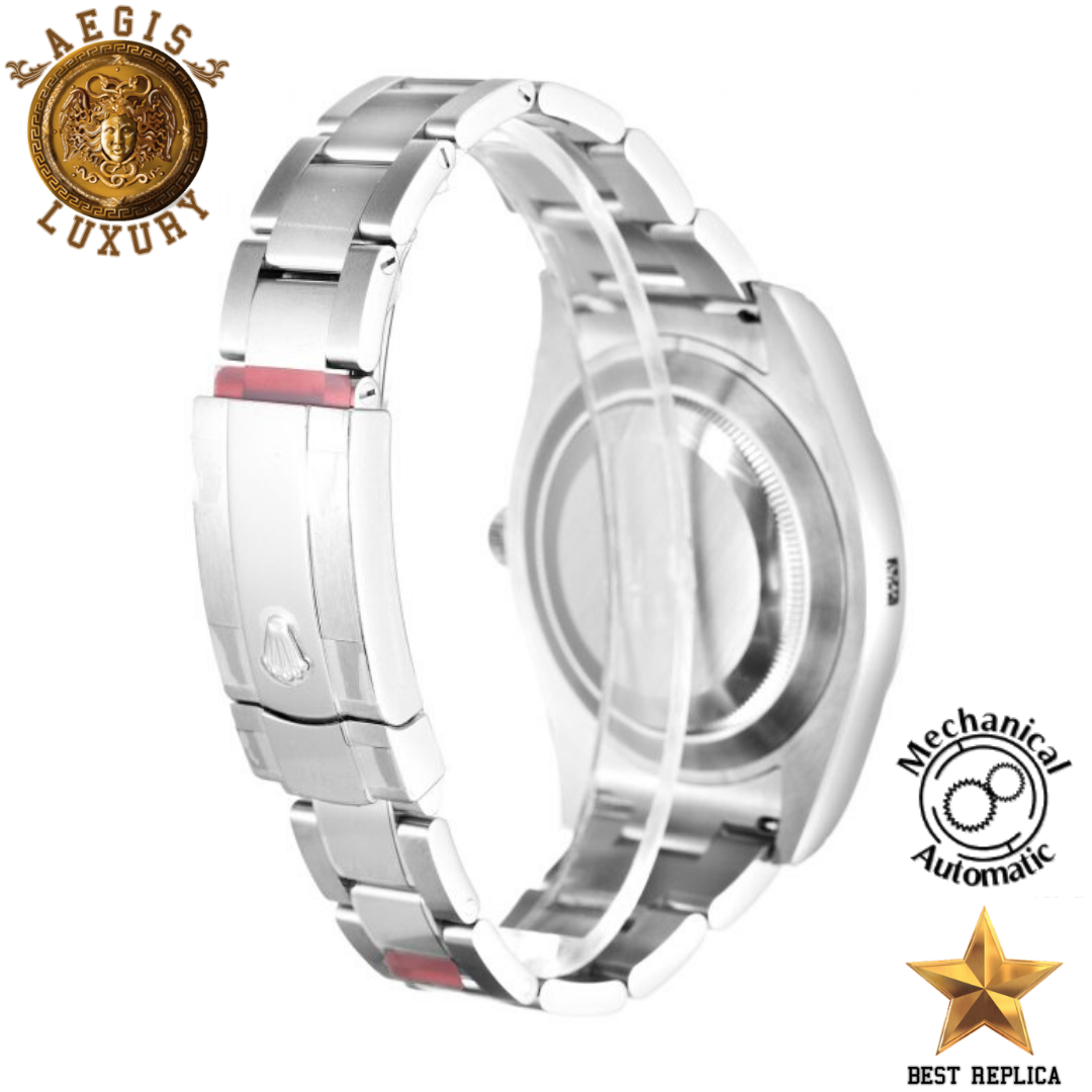 replica rolex oyster perpetual datejust ii silver stainless steel luxury watch side profile