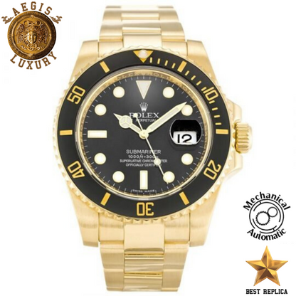 replica rolex submariner black dial 116618ln gold luxury watch buvola