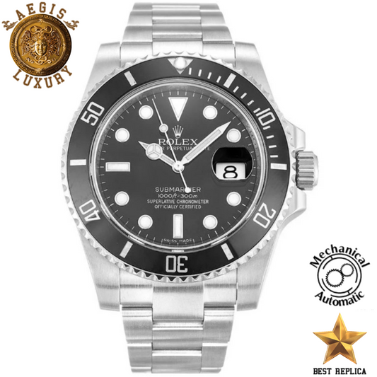 replica rolex submariner black dial luxury watch buvola