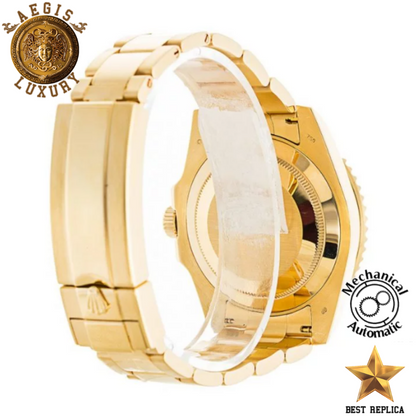 replica rolex submariner premium blue dial gold diver watch buvola