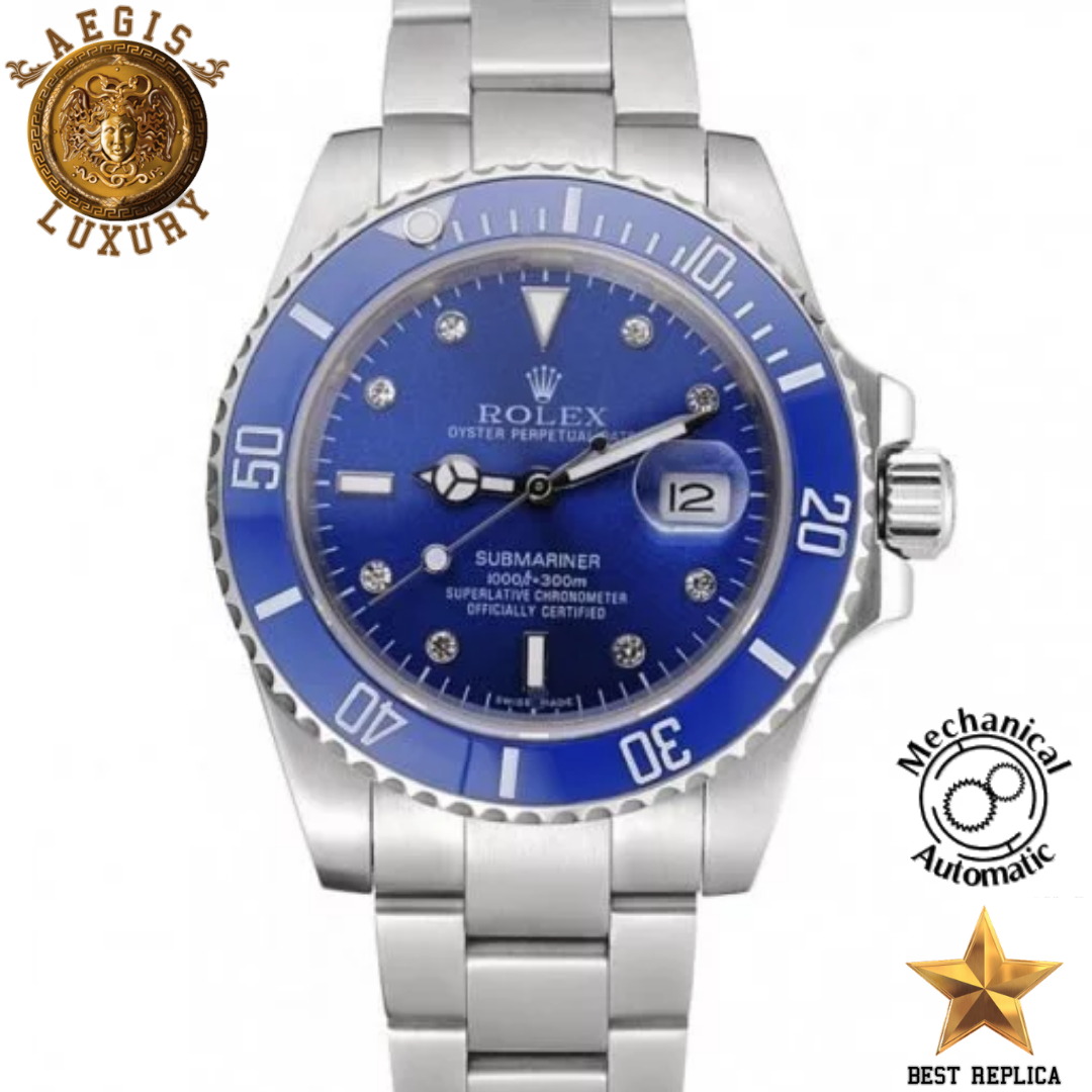 replica rolex submariner blue dial luxury watch buvola