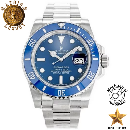 replica rolex submariner blue dial luxury watch buvola