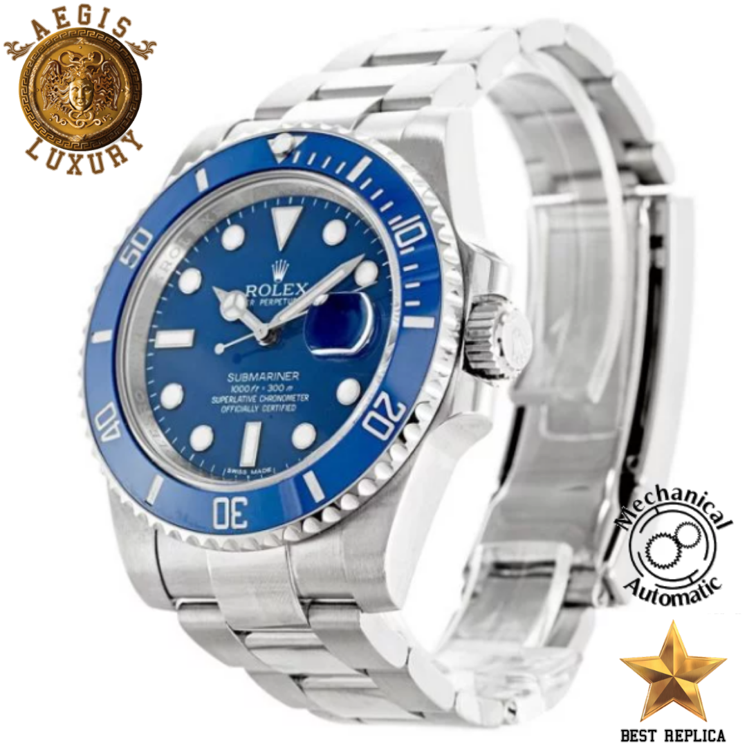 replica rolex submariner premium blue dial diver watch buvola