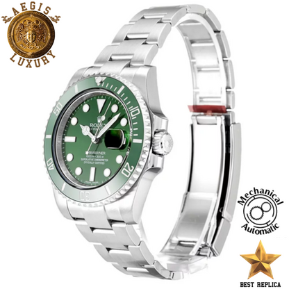 replica rolex submariner green dial stainless steel watch buvola