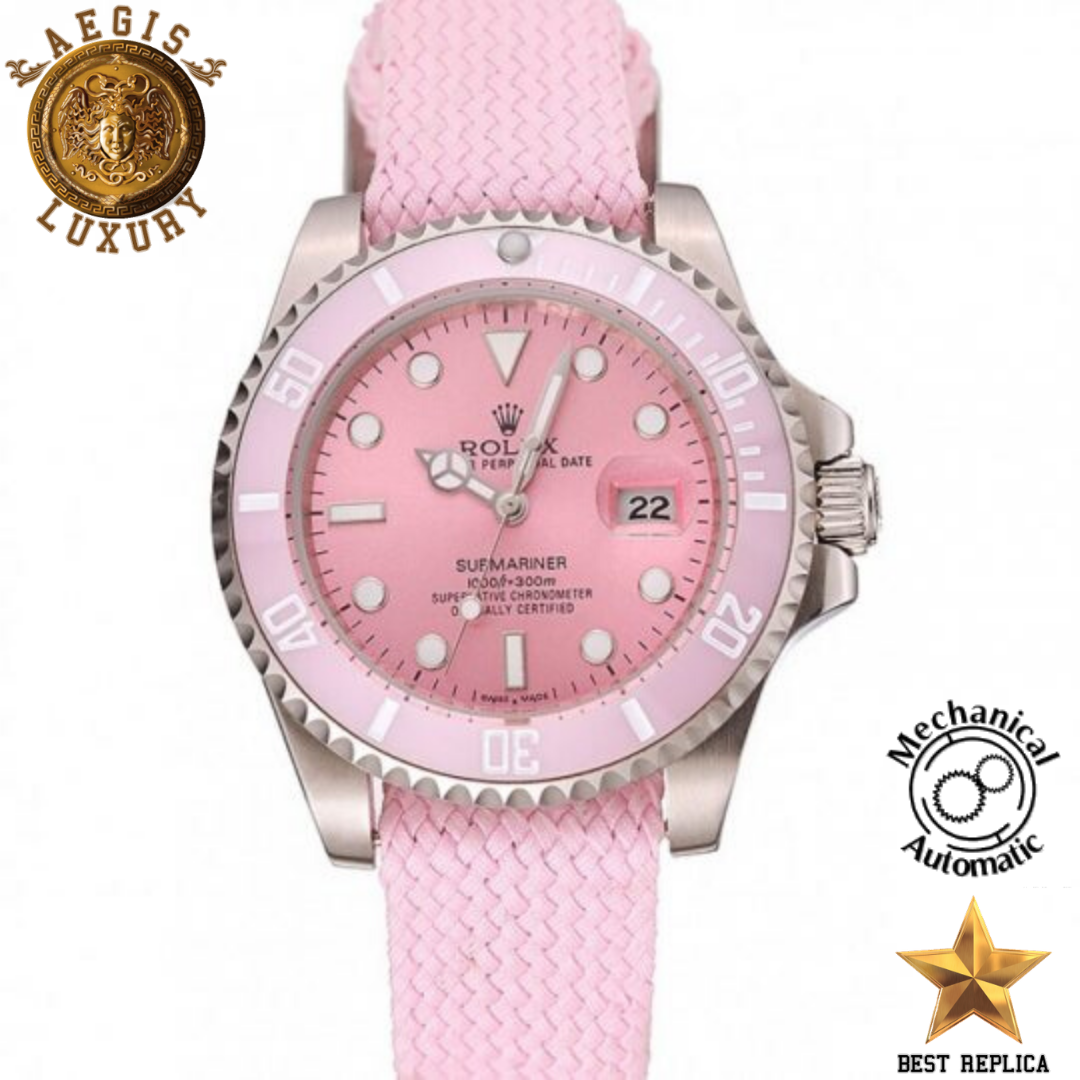 replica rolex submariner stealth pink dial pink case pink bracelet watch buvola