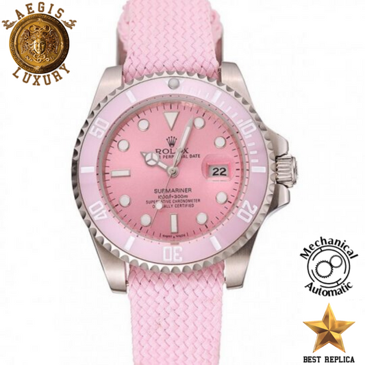 replica rolex submariner stealth pink dial pink case pink bracelet watch buvola