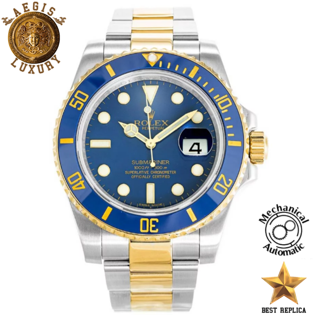 replica rolex submariner two tone luxury watch buvola