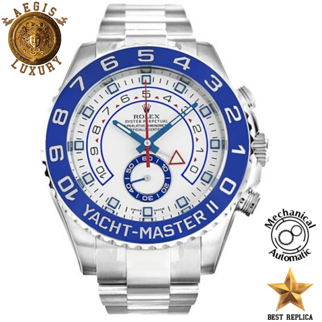replica rolex yacht master ii blue bezel white dial watch buvola