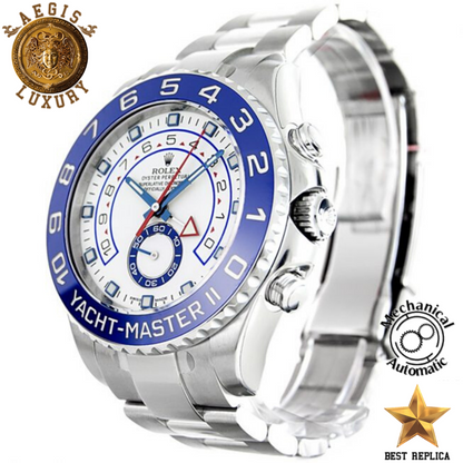 replica rolex yacht master ii white dial stainless steel watch buvola