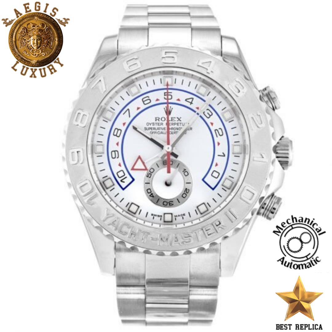 replica rolex yacht master ii white dial stainless steel watch buvola