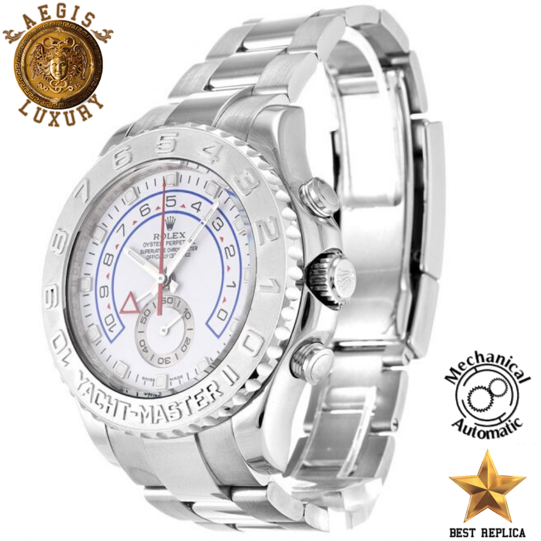 replica rolex yacht master ii white dial steel bracelet watch buvola