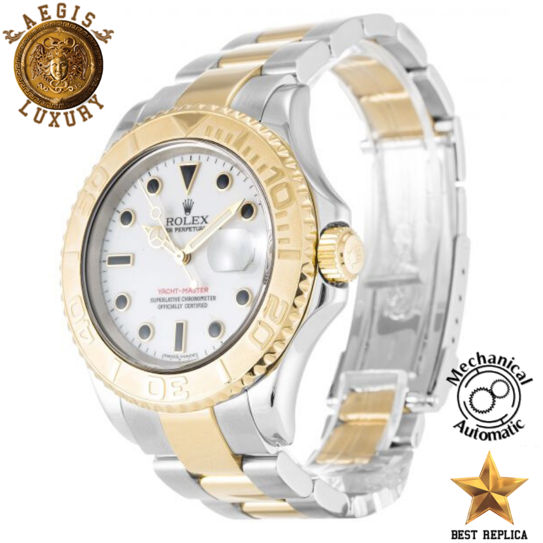 replica rolex yacht master ii white dial gold bezel watch buvola